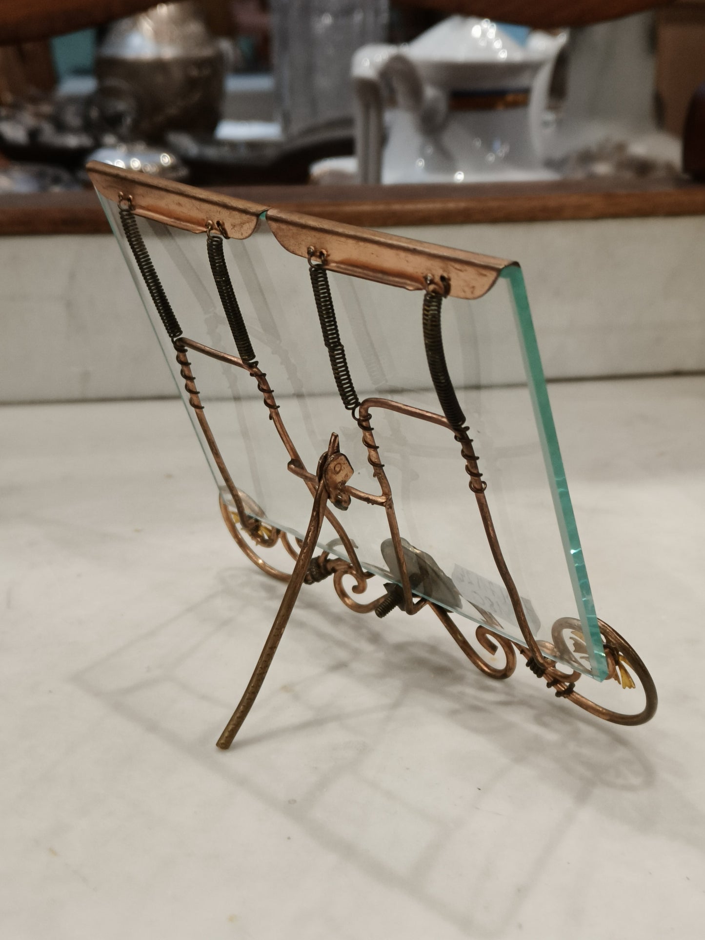 Art Nouveau frame, brass, glass
