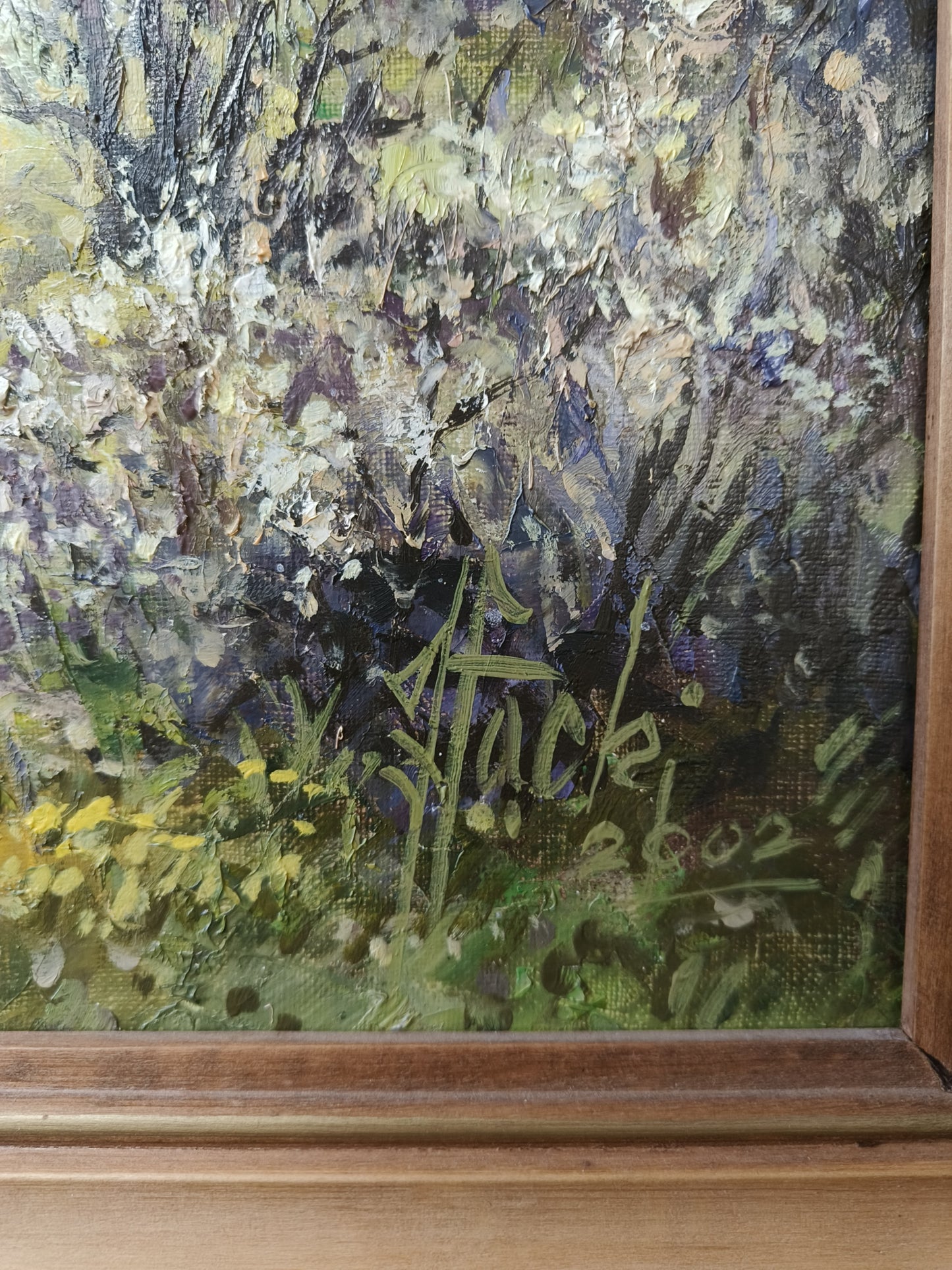 Obraz aukcyjny Józef Łącki "Wiśniowy sad" 2002 r.