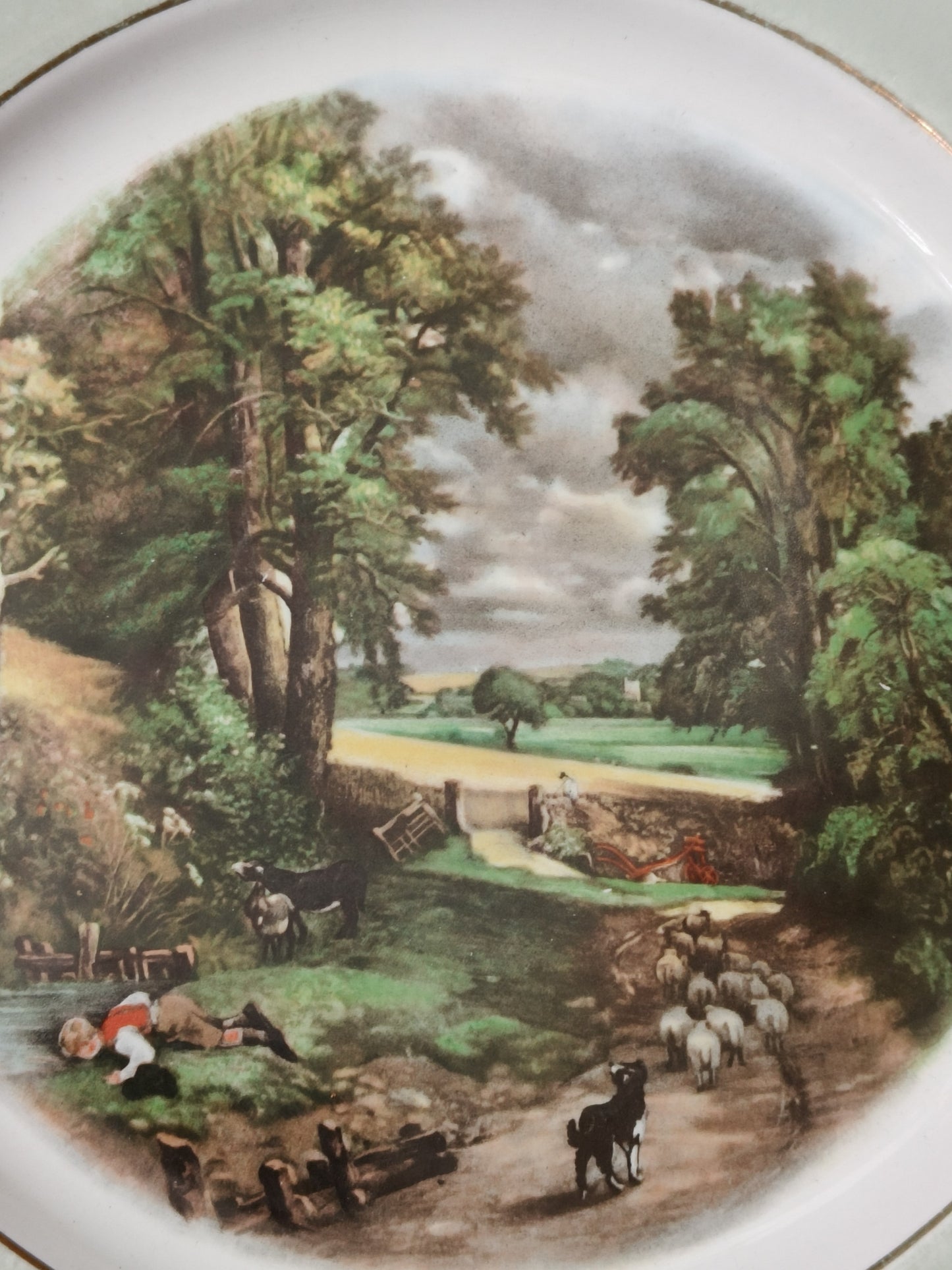 Decorative plate, porcelain, signed