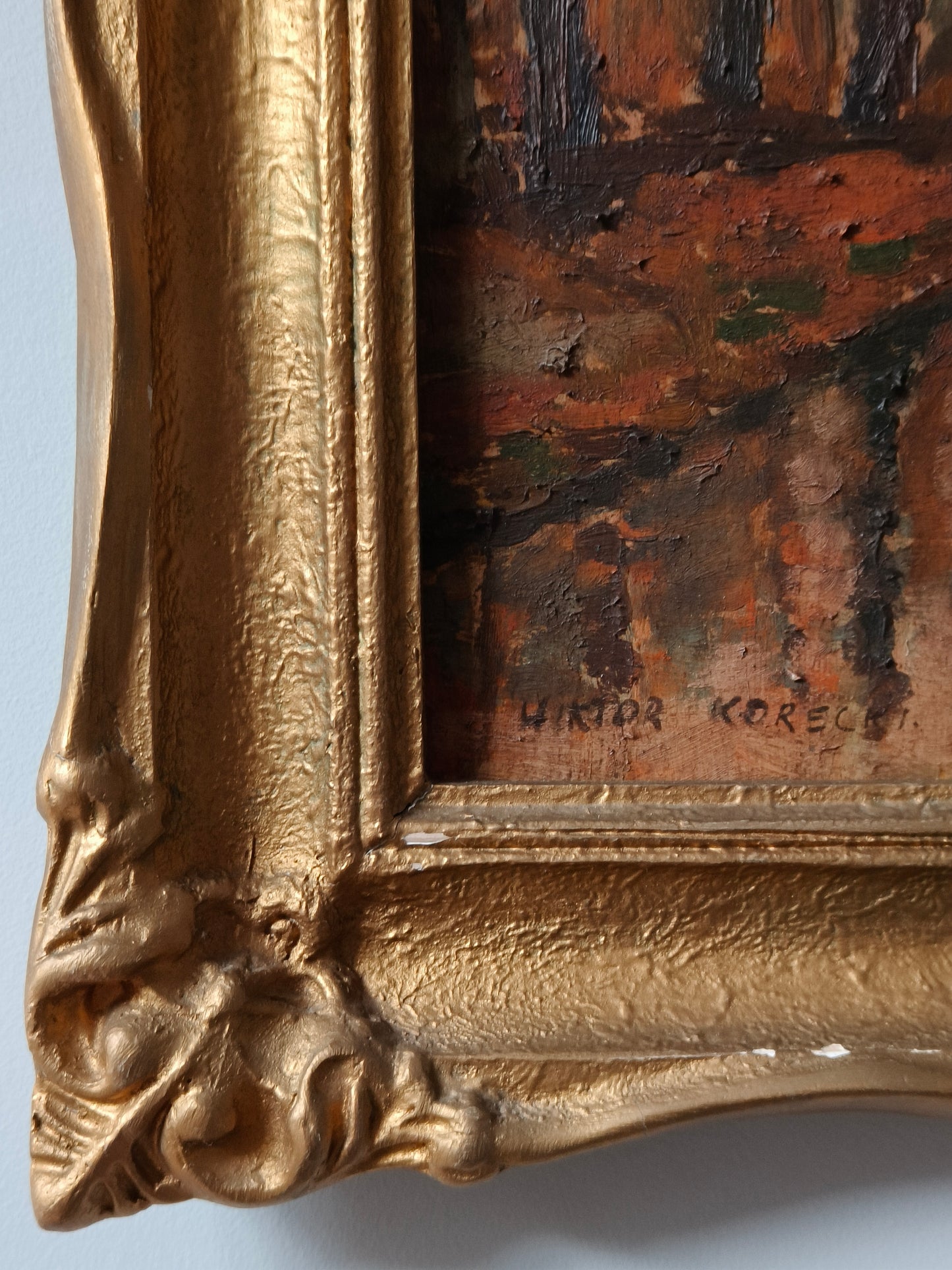 Obraz W. Korecki (1897-1980) pejzaż "Las jesienią"