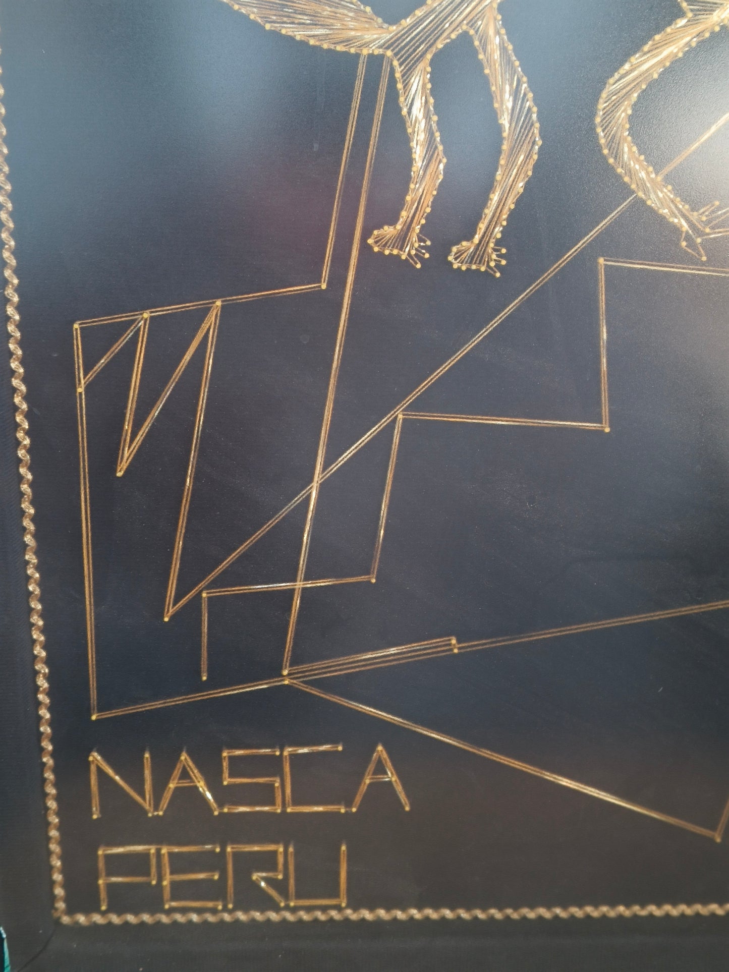 Picture, geoglyphs from Peru, made using string art technique