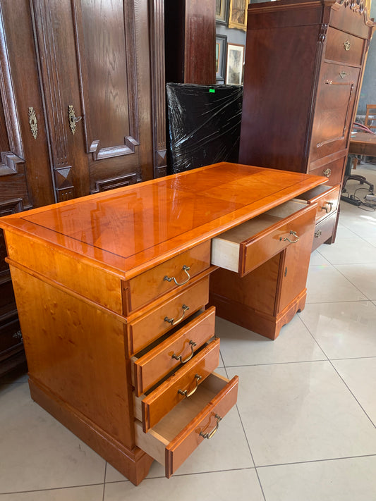 Biurko gabinetowe, angielskie, brzoza, połysk