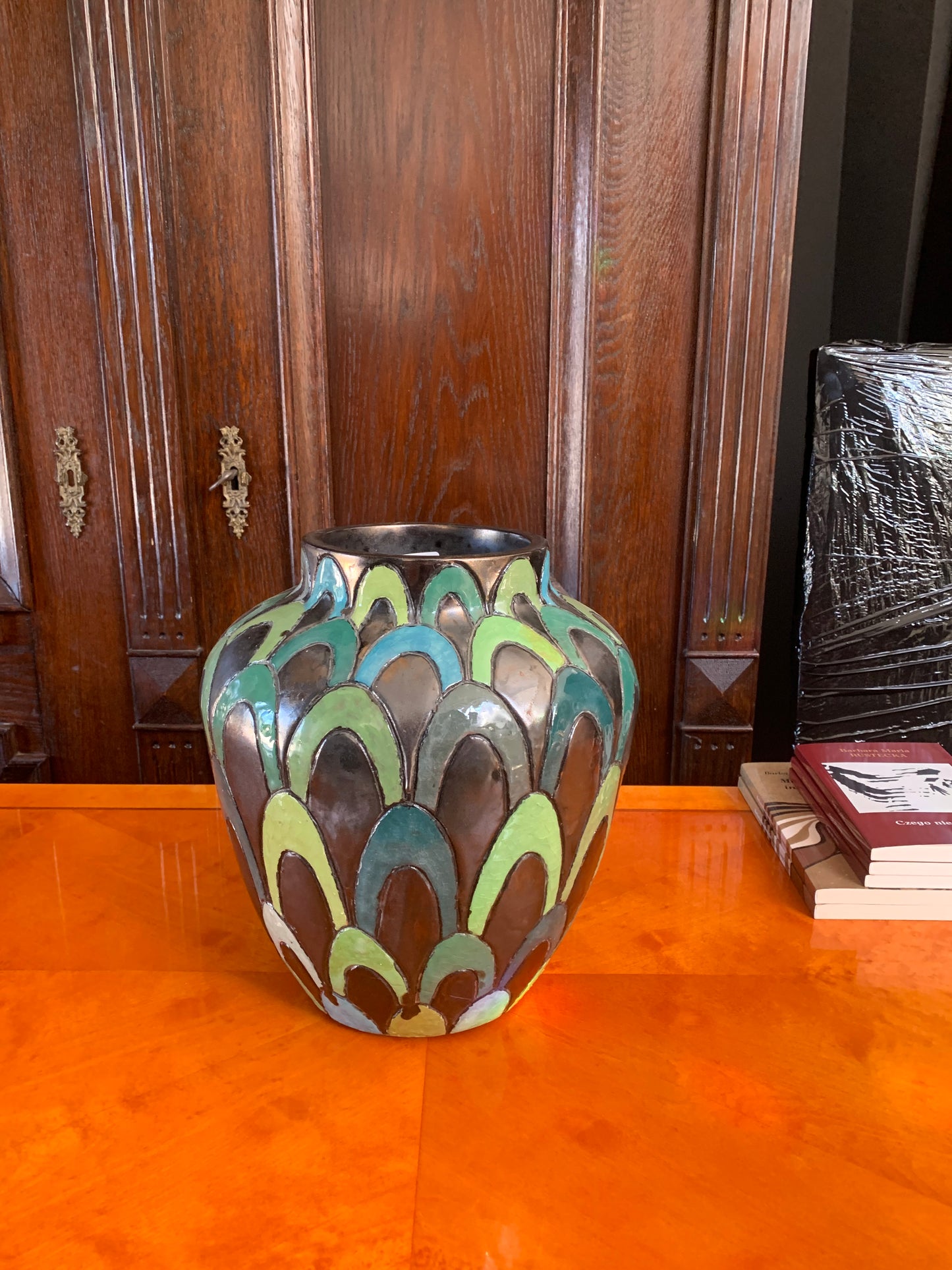 Wazon ceramiczny, sygnowany, wyrób artystyczny