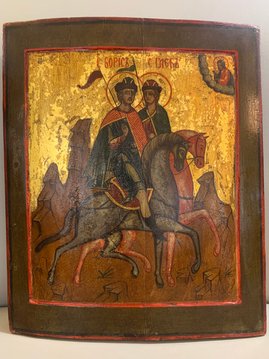 Ikona Święci Borys i Gleb XIX w.