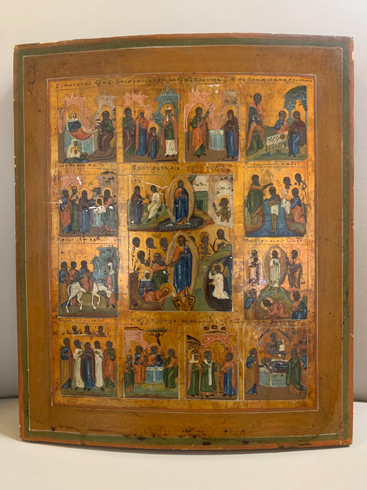 Ikona "Prazdniki" 12 świąt XIX w.
