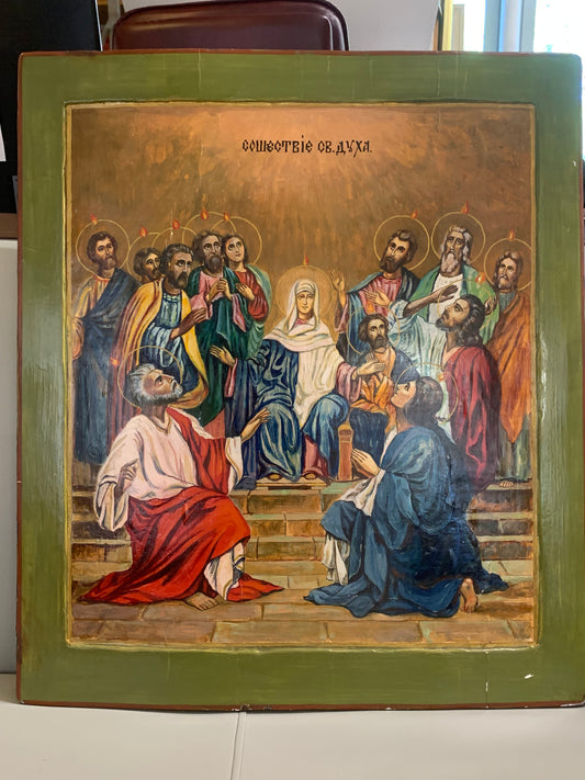 Duża Ikona "Zejście Św. Ducha"  XIX w.