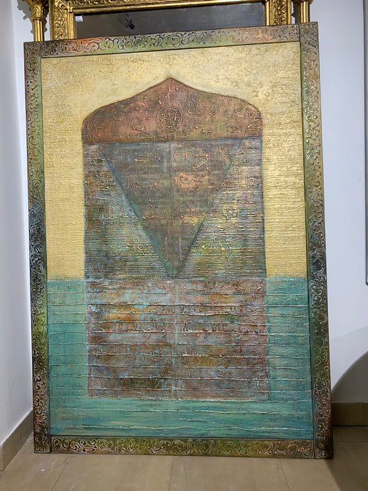 Obraz orientalne drzwi, płótno, gruba faktura