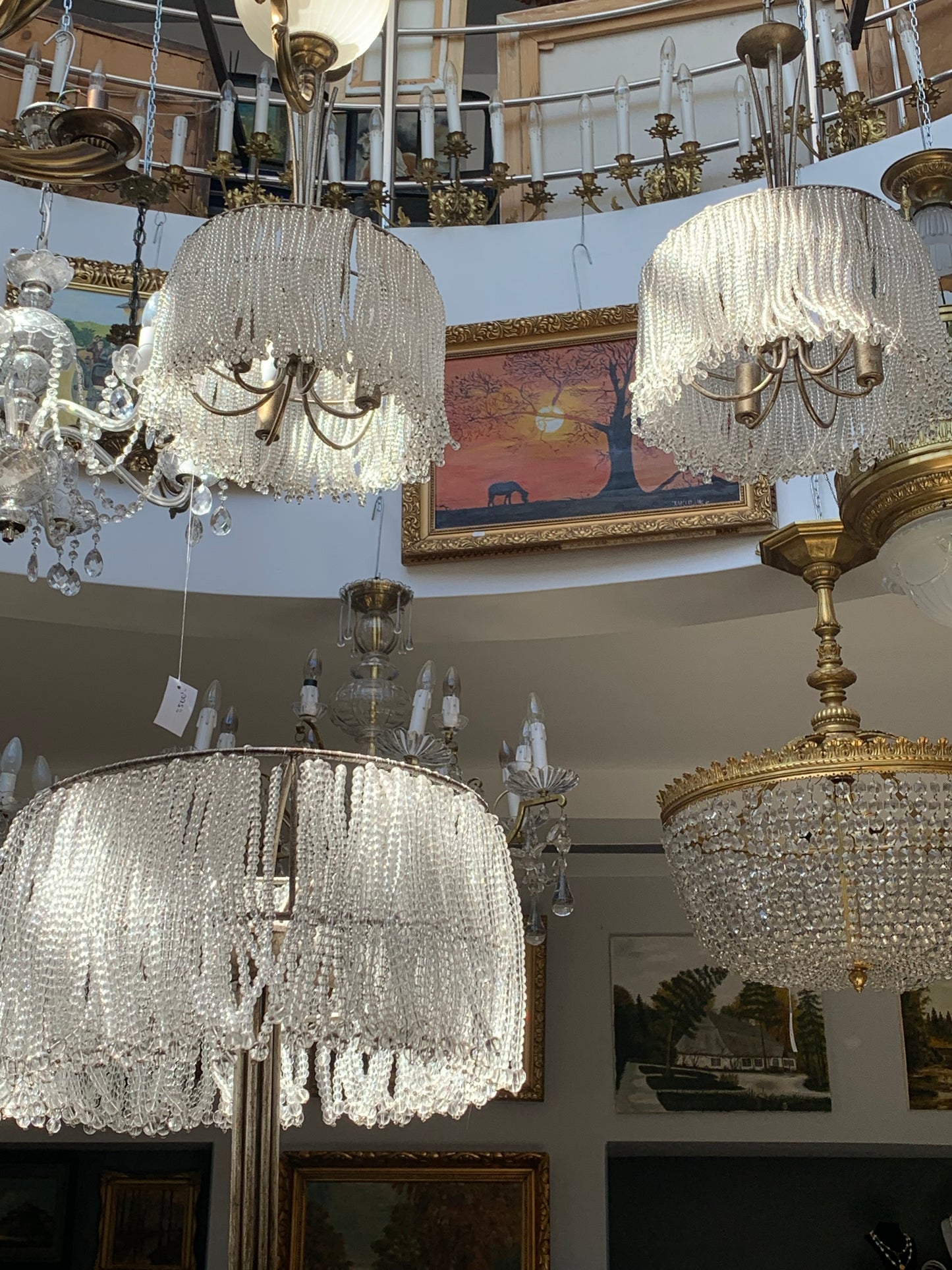 Lampa podłogowa Vintage z koralików