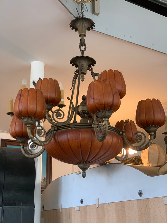 Żyrandol Vangelis Chandalier Danai Alabaster Lamp + 2 kinkiety