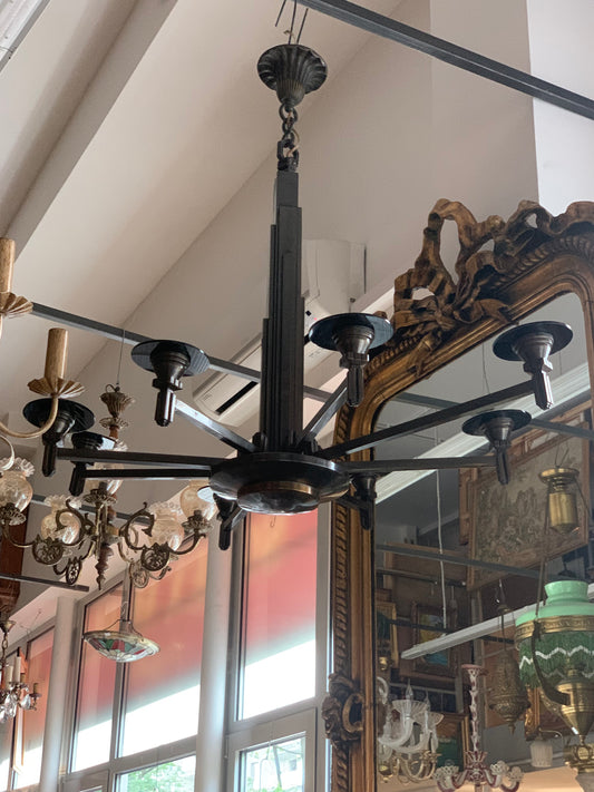 Żyrandol Art Déco, ośmioramienny