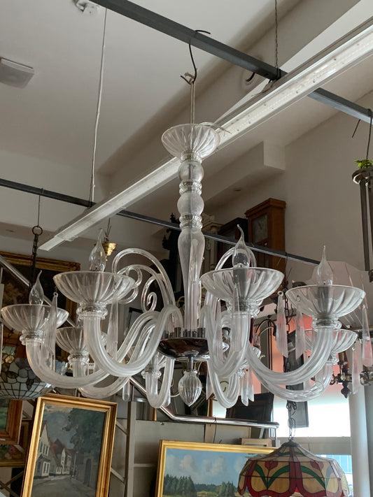 Duży żyrandol kryształowy Murano 8-ramienny