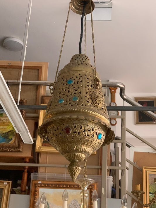 Lampa orientalna z mosiądzu