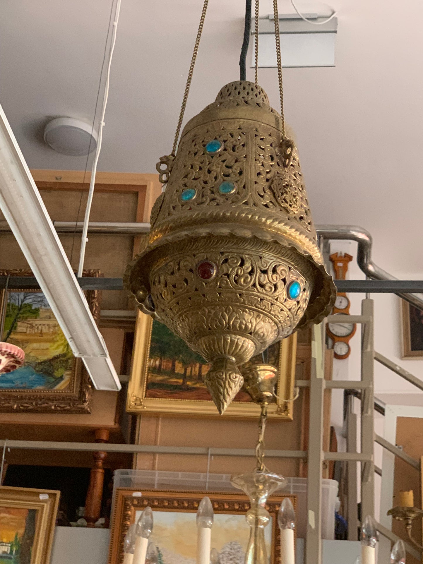 Lampa orientalna z mosiądzu
