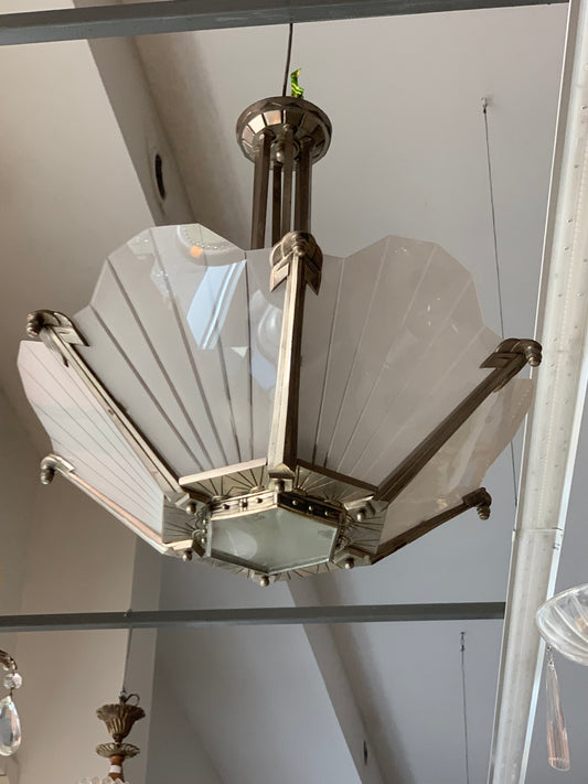 Żyrandol, lampa Art Deco, lata 30-te, Francja