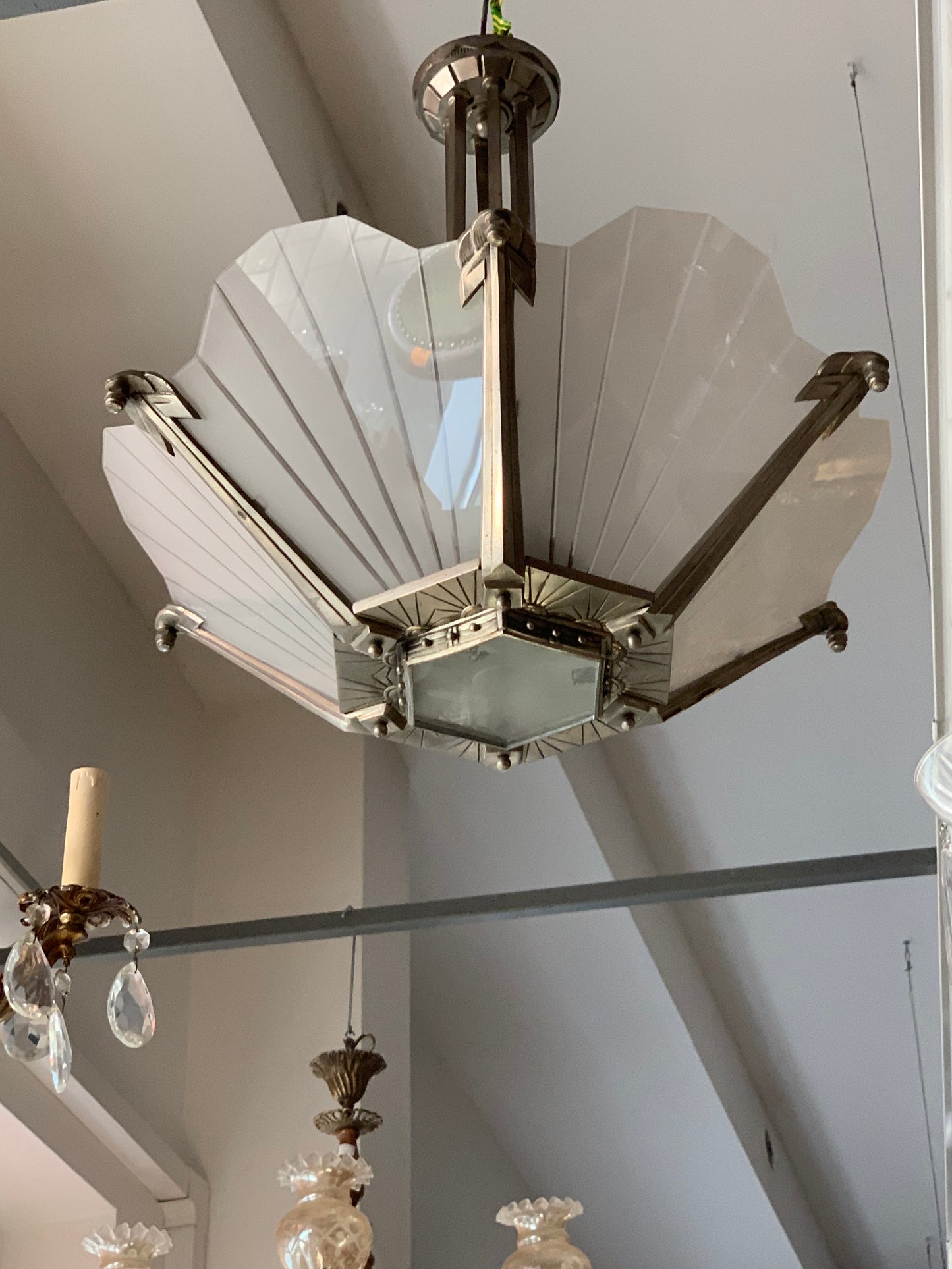 Żyrandol, lampa Art Deco, lata 30-te, Francja