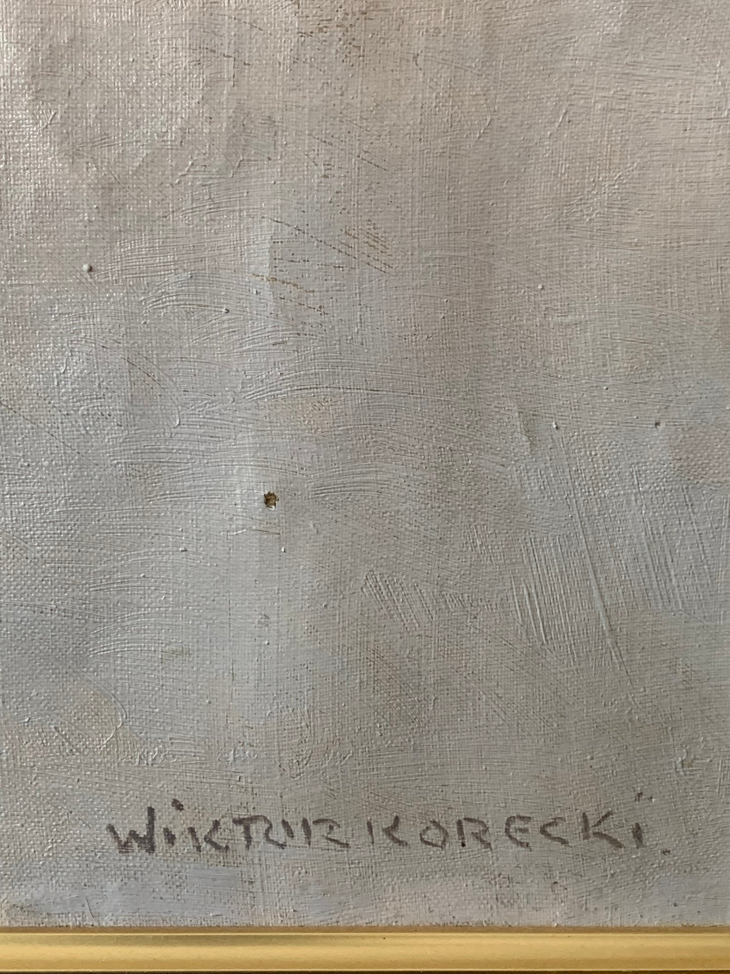 Obraz "Pejzaż zimowy z potokiem" Wiktor Korecki (1890-1980)