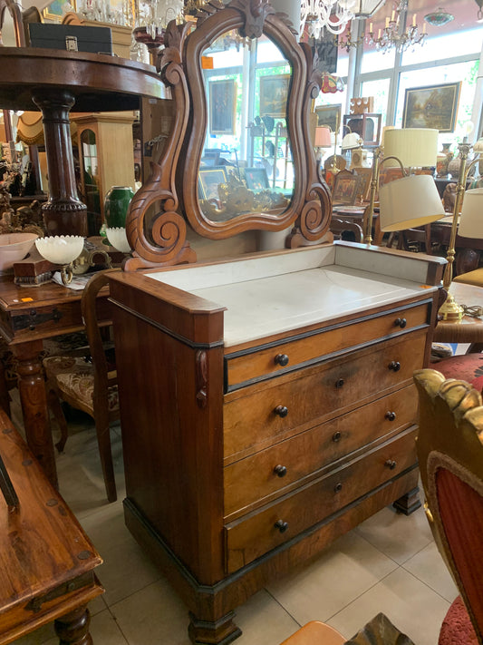 Toaletka mahońowa z marmurowym blatem