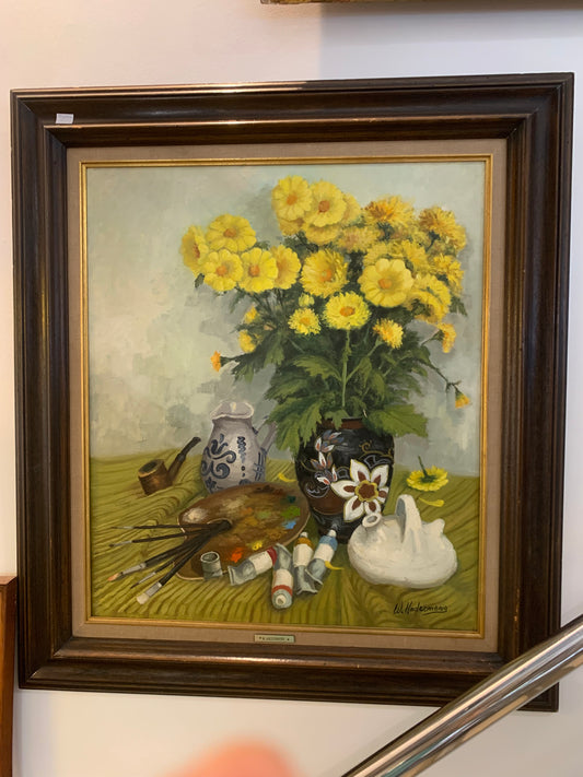 Obraz martwa natura, olej na płótnie, W. Hadermann