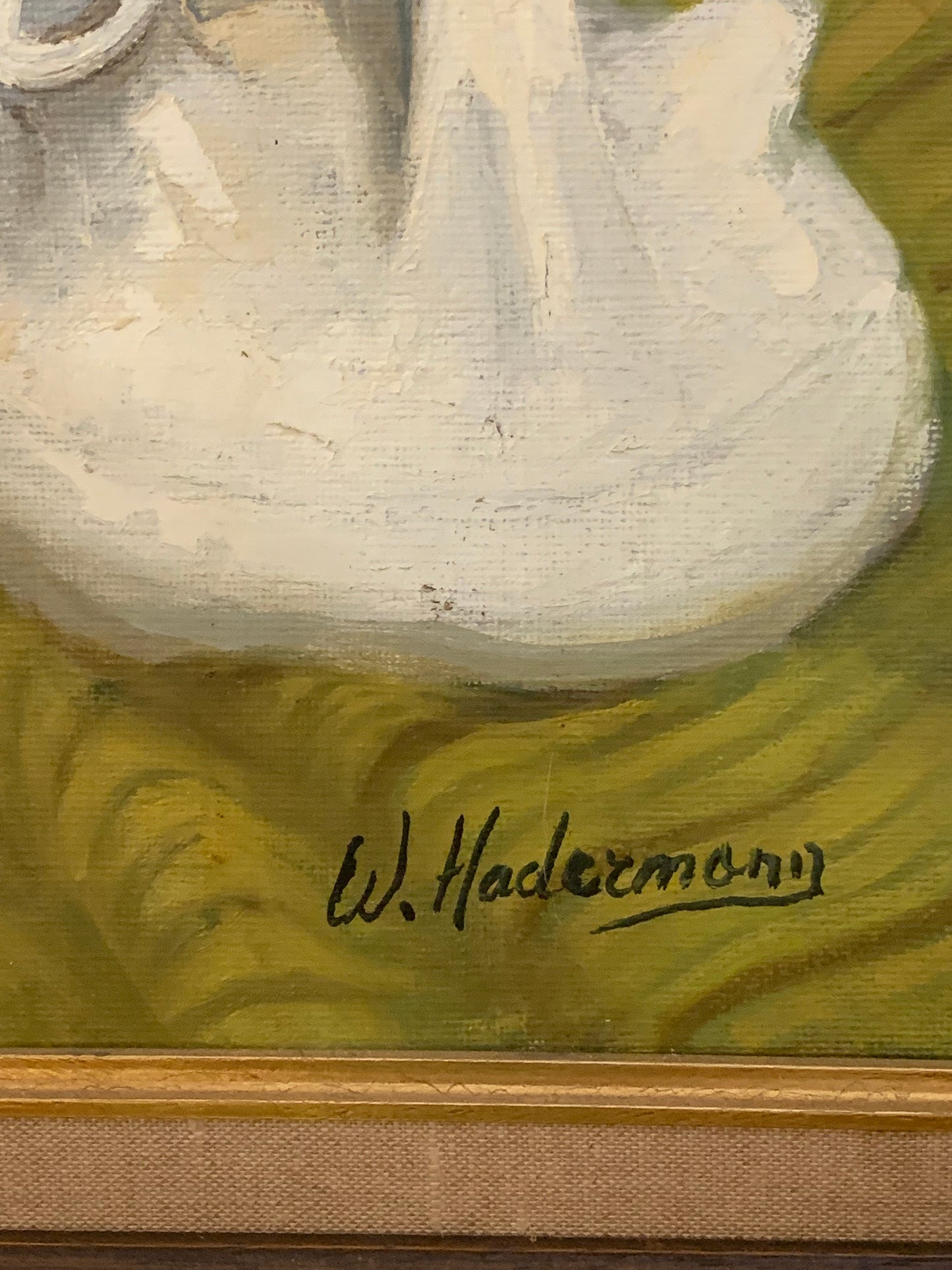 Obraz martwa natura, olej na płótnie, W. Hadermann