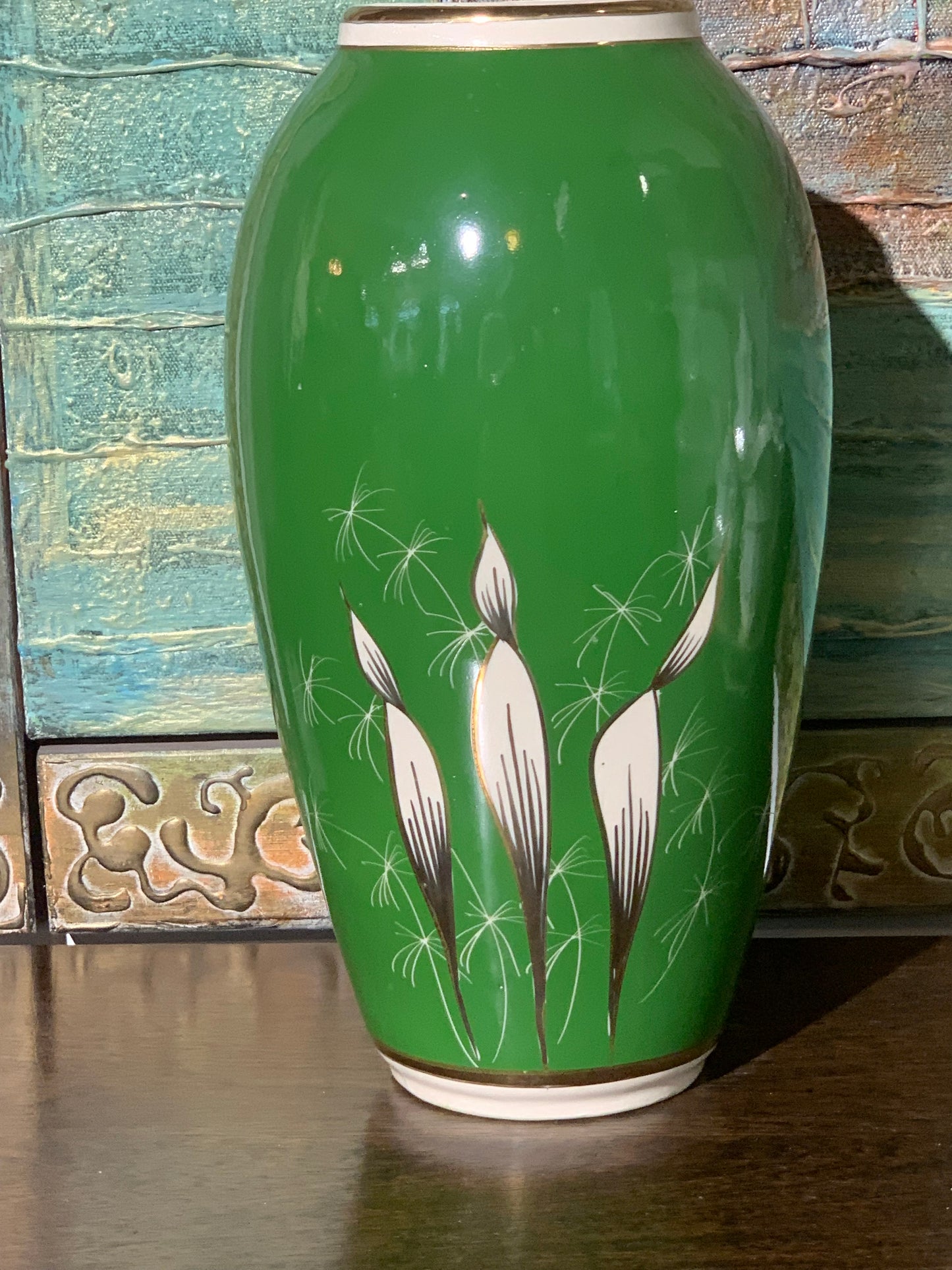 Stary wazon Chodzież, porcelit, kwiaty, PRL