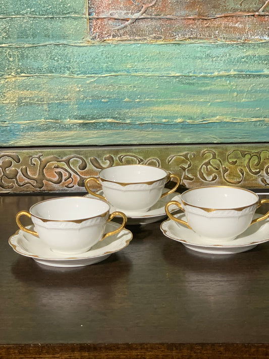 Bulionówki porcelana Lemoges, 9 szt.