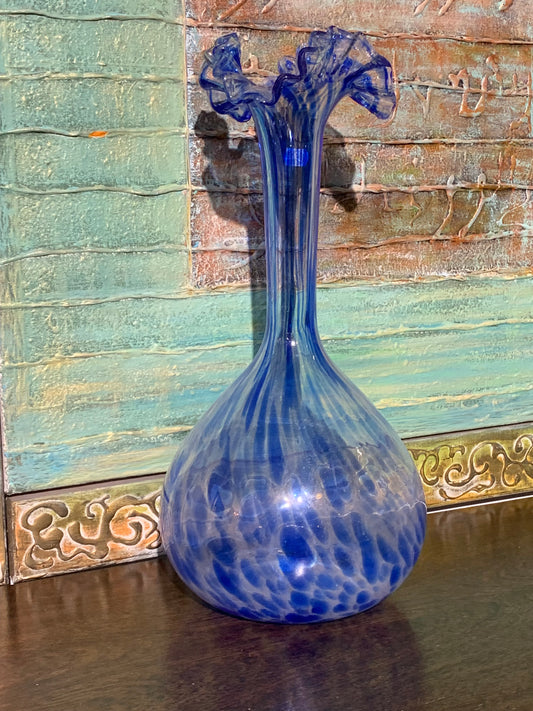 Wazon szklany błękitny, wzory