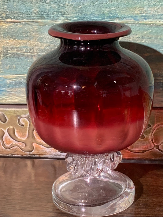 Szklany wazon, huta Słuczan