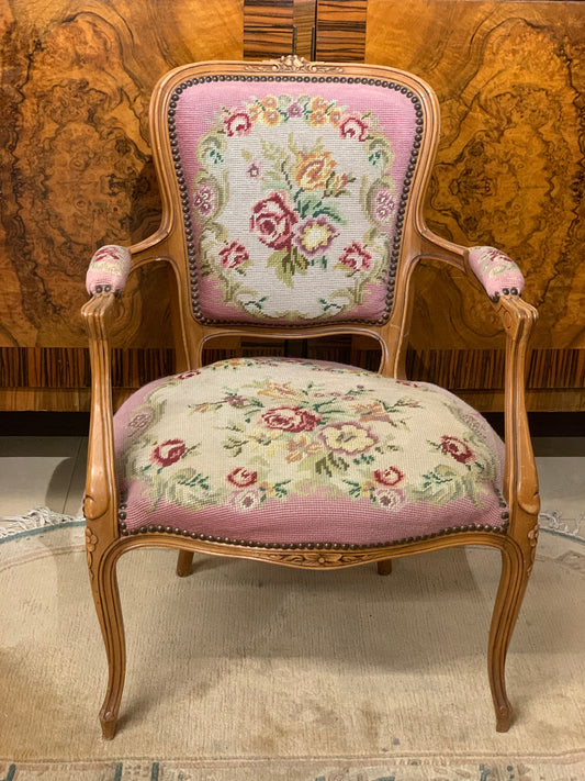 Fotel Ludwik, obicie gobelinowe