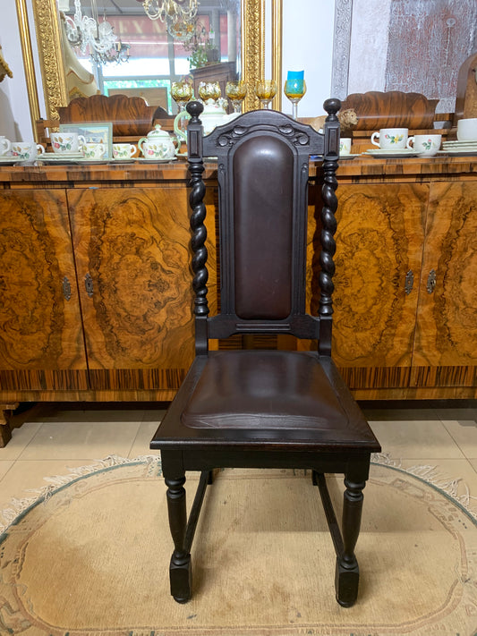 Krzesło stylowe, toczone, skóra - 10 sztuk