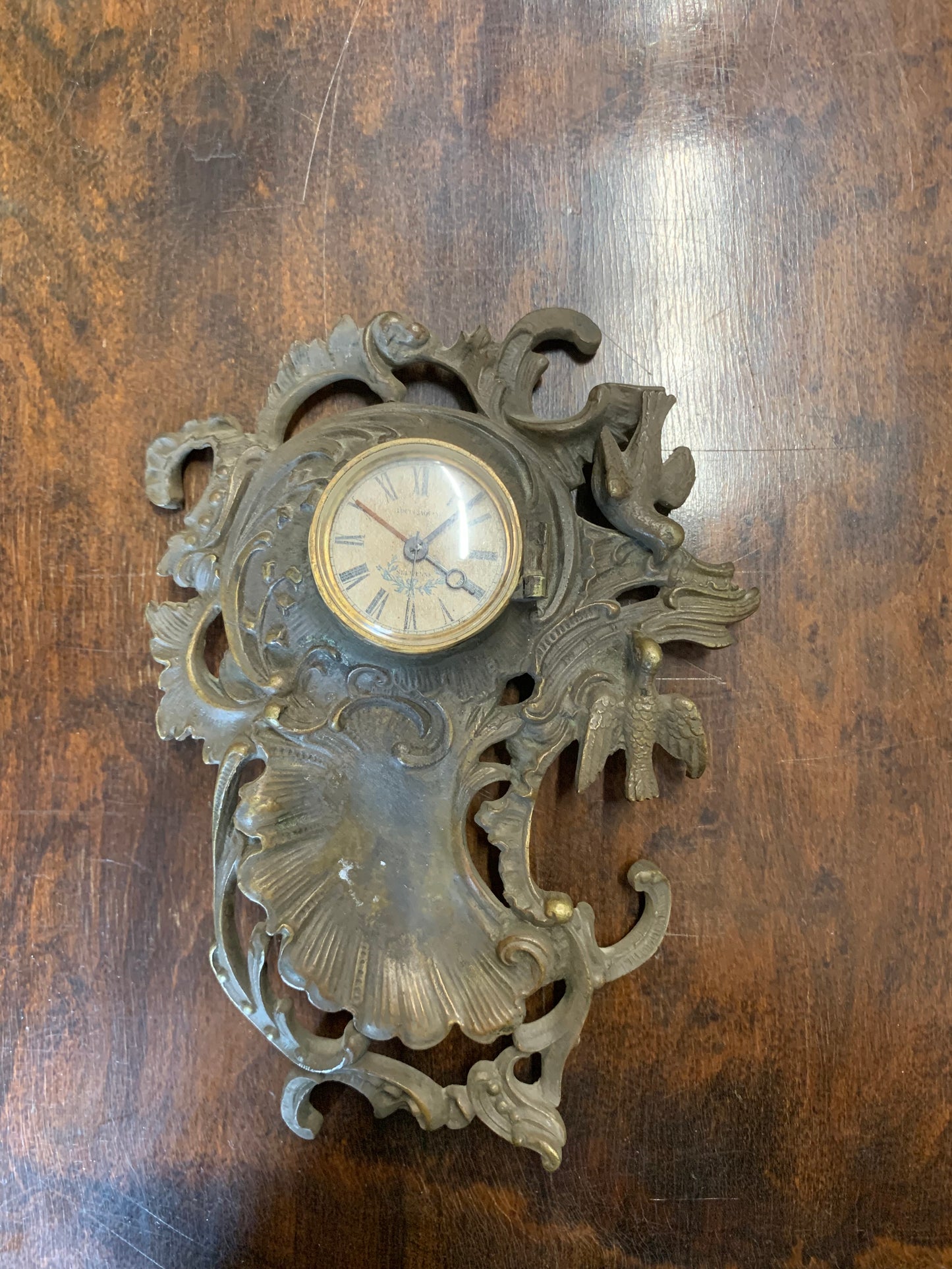 Zegar secesyjny z brązu, pocz. XX w.