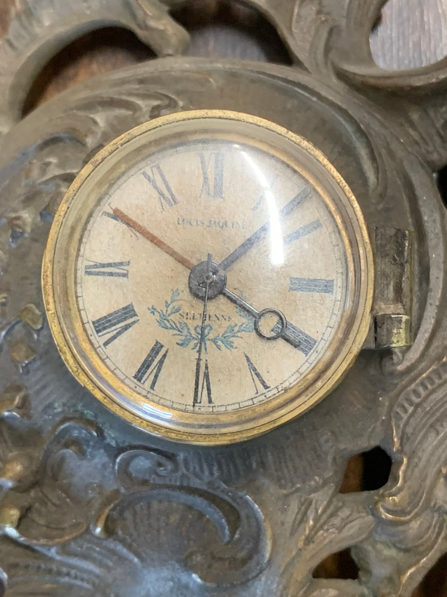 Zegar secesyjny z brązu, pocz. XX w.