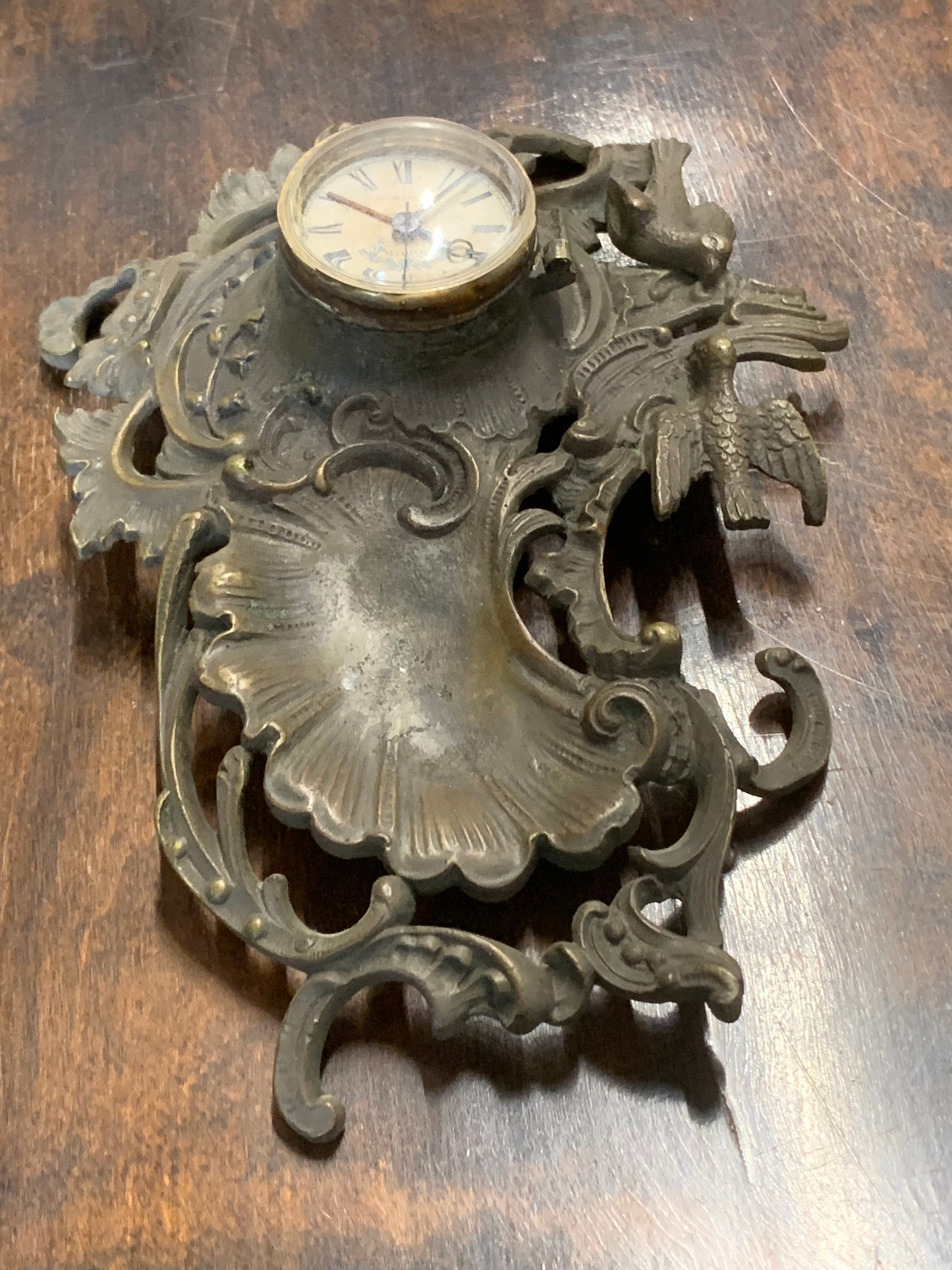 Zegar secesyjny z brązu, pocz. XX w.