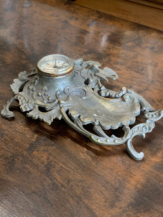 Zegar secesyjny z brązu, pocz. XX w.