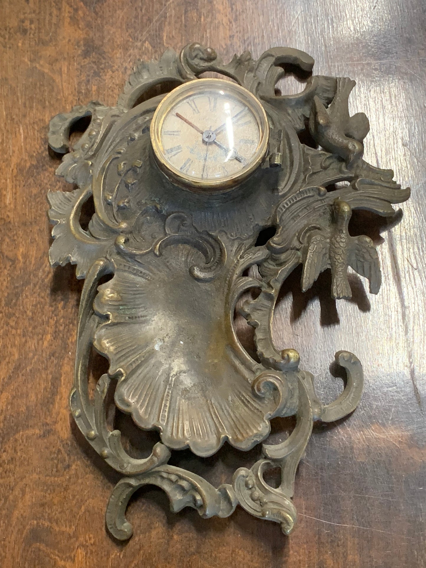 Zegar secesyjny z brązu, pocz. XX w.