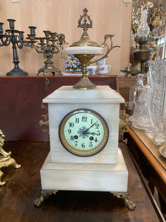 Zegar kominkowy, francuski, wiktoriański.