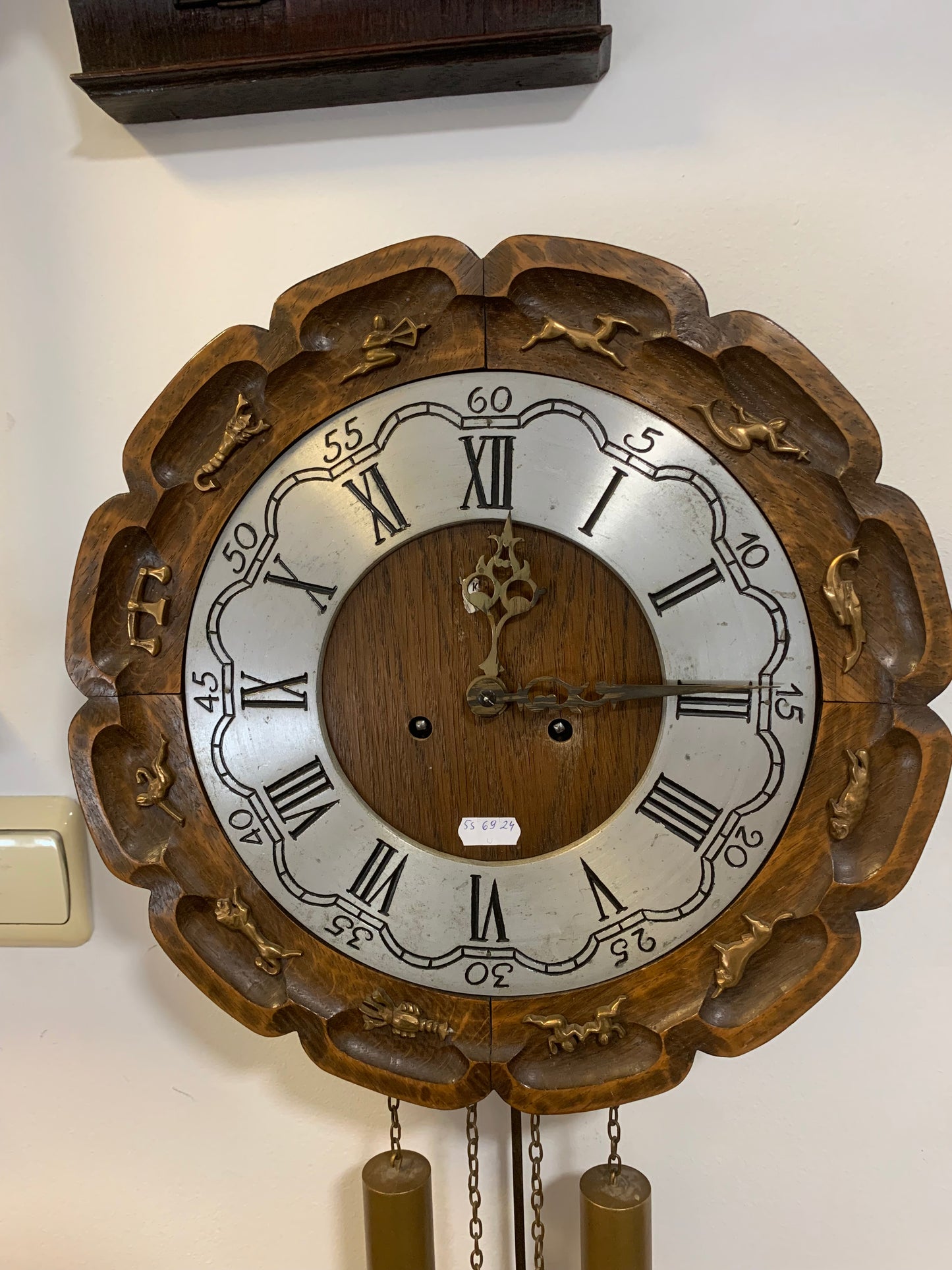 Zegar stylowy, wagowy, znaki zodiaku