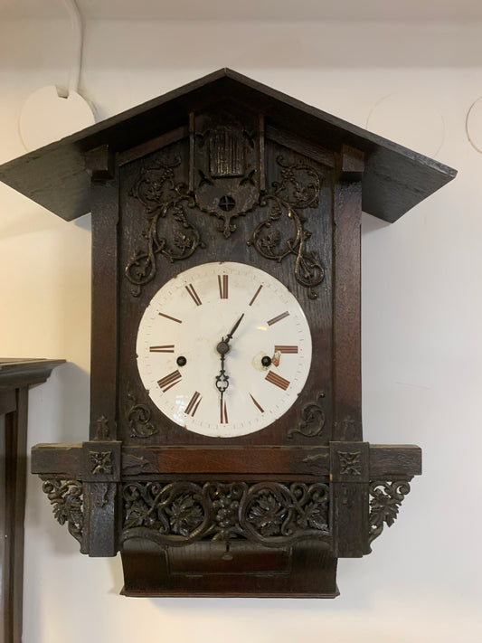 Zegar ścienny, antyczny, z kukułką, XIX w.