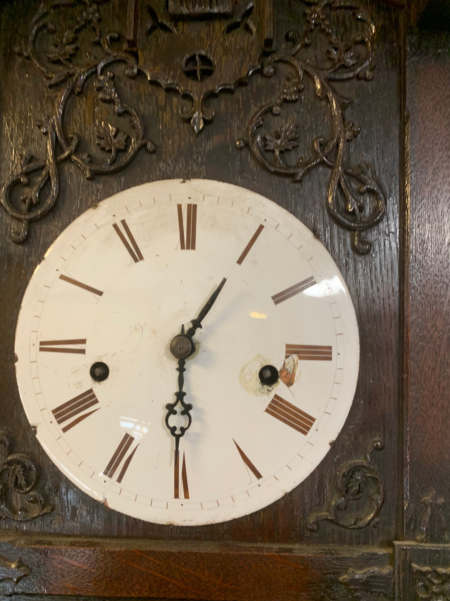 Zegar ścienny, antyczny, z kukułką, XIX w.