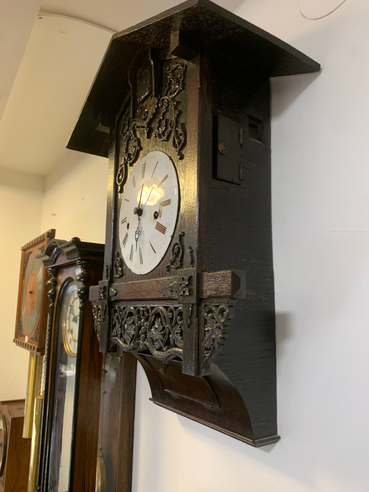 Zegar ścienny, antyczny, z kukułką, XIX w.