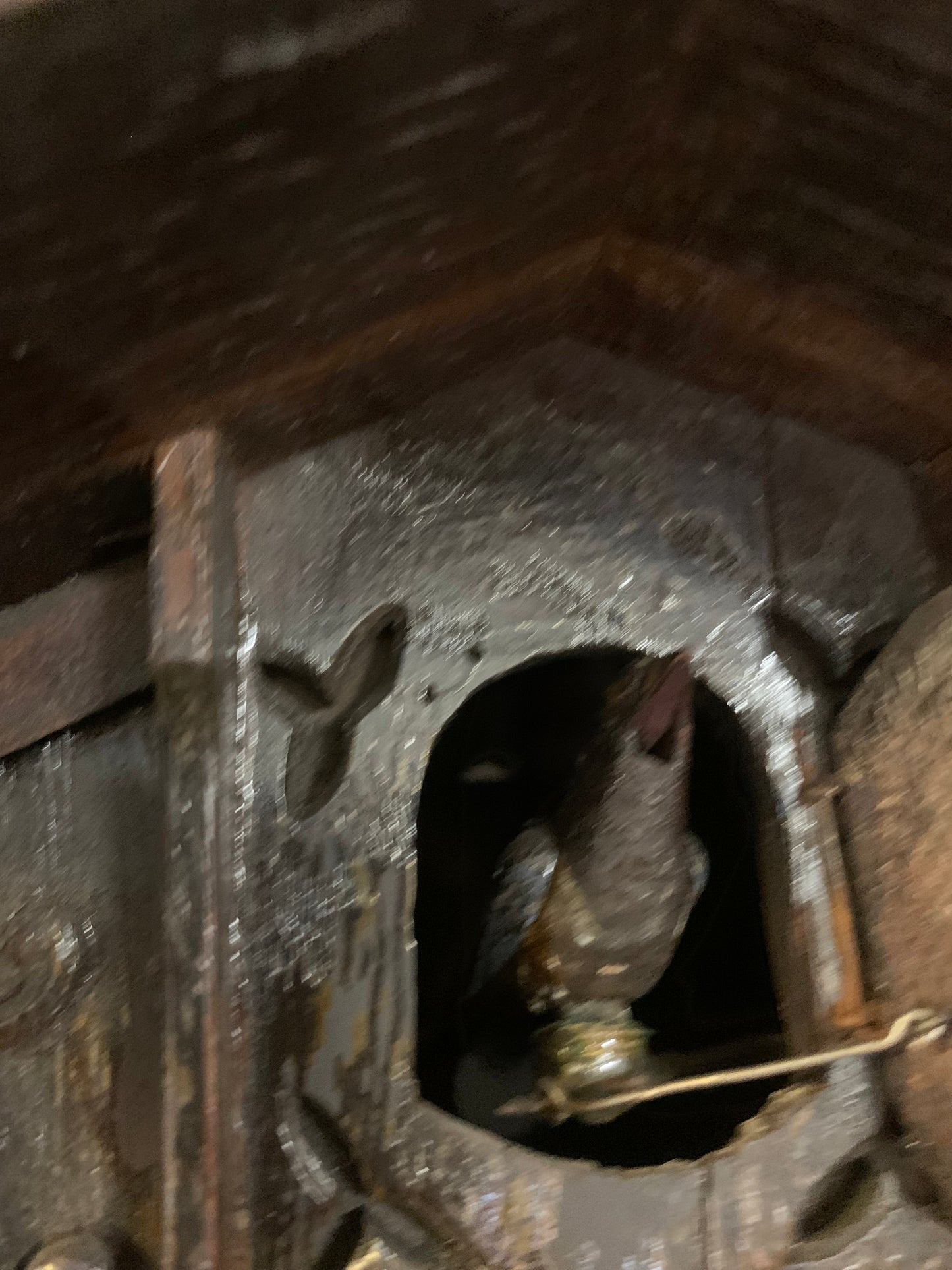 Zegar ścienny, antyczny, z kukułką, XIX w.