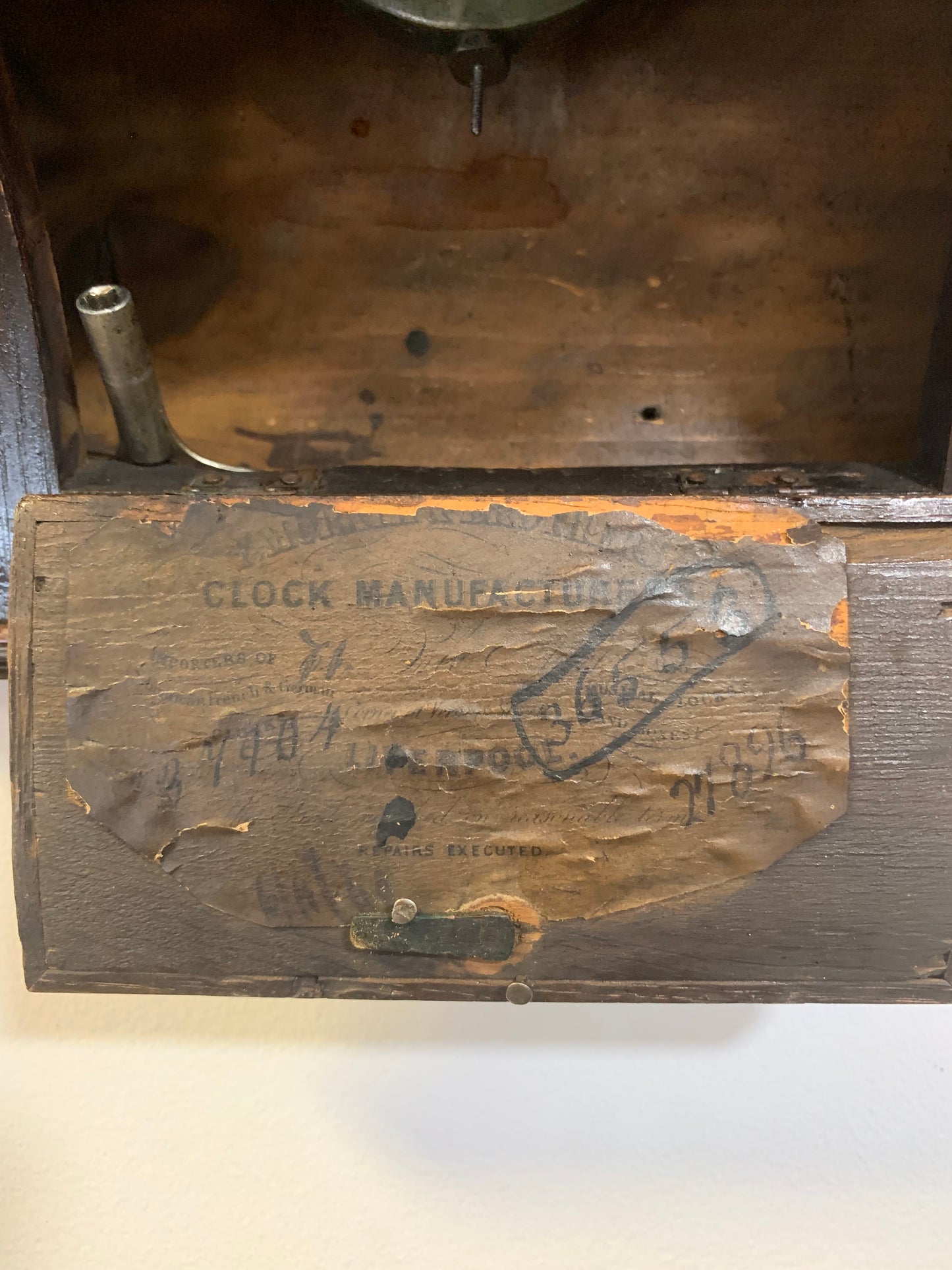 Zegar ścienny, antyczny, z kukułką, XIX w.