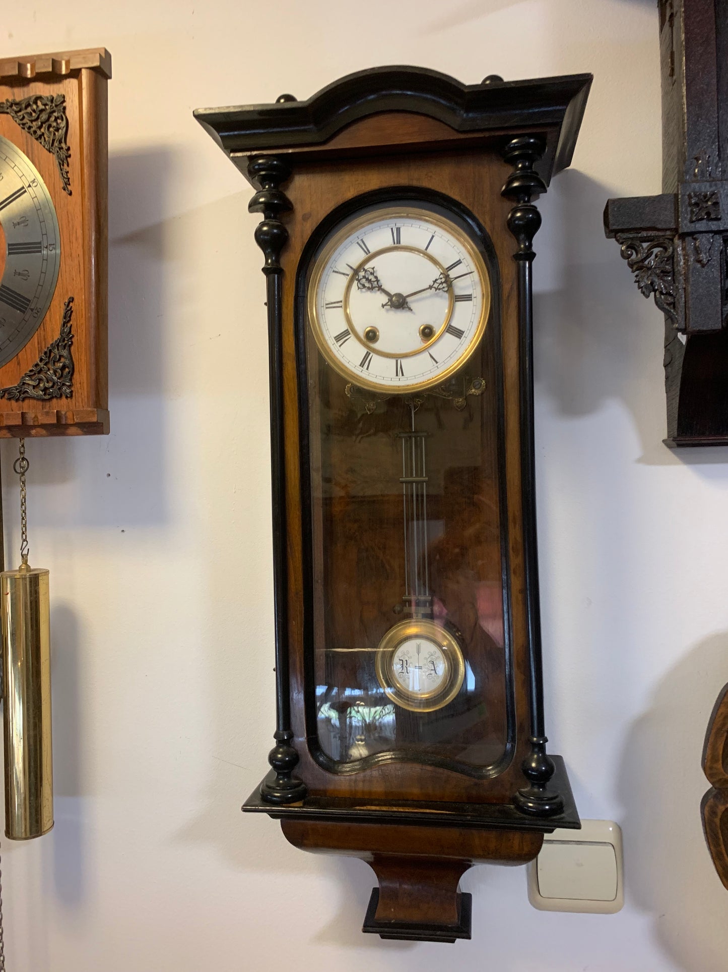 Zegar ścienny, wiktoriański, mechanizm niemiecki