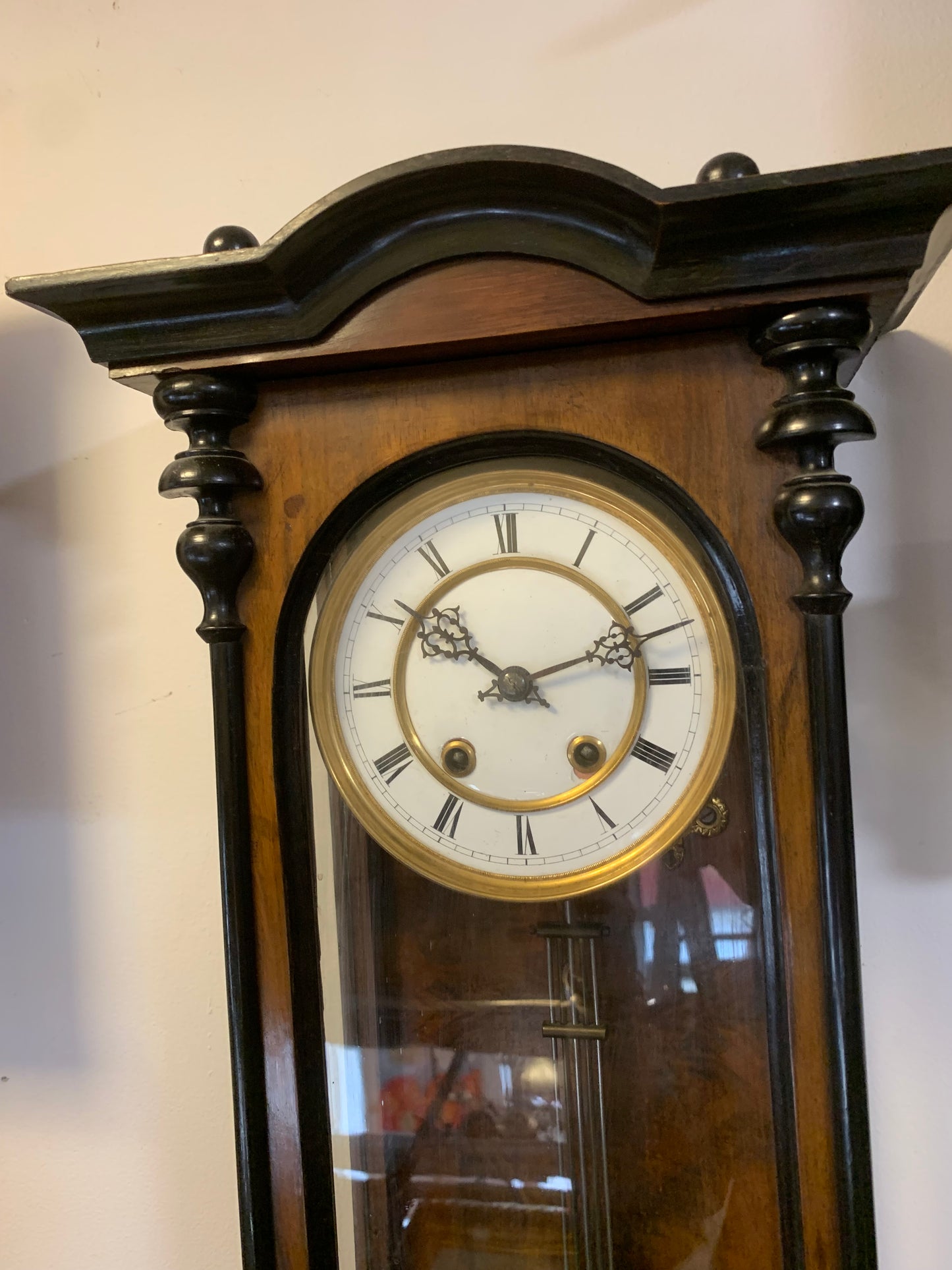 Zegar ścienny, wiktoriański, mechanizm niemiecki