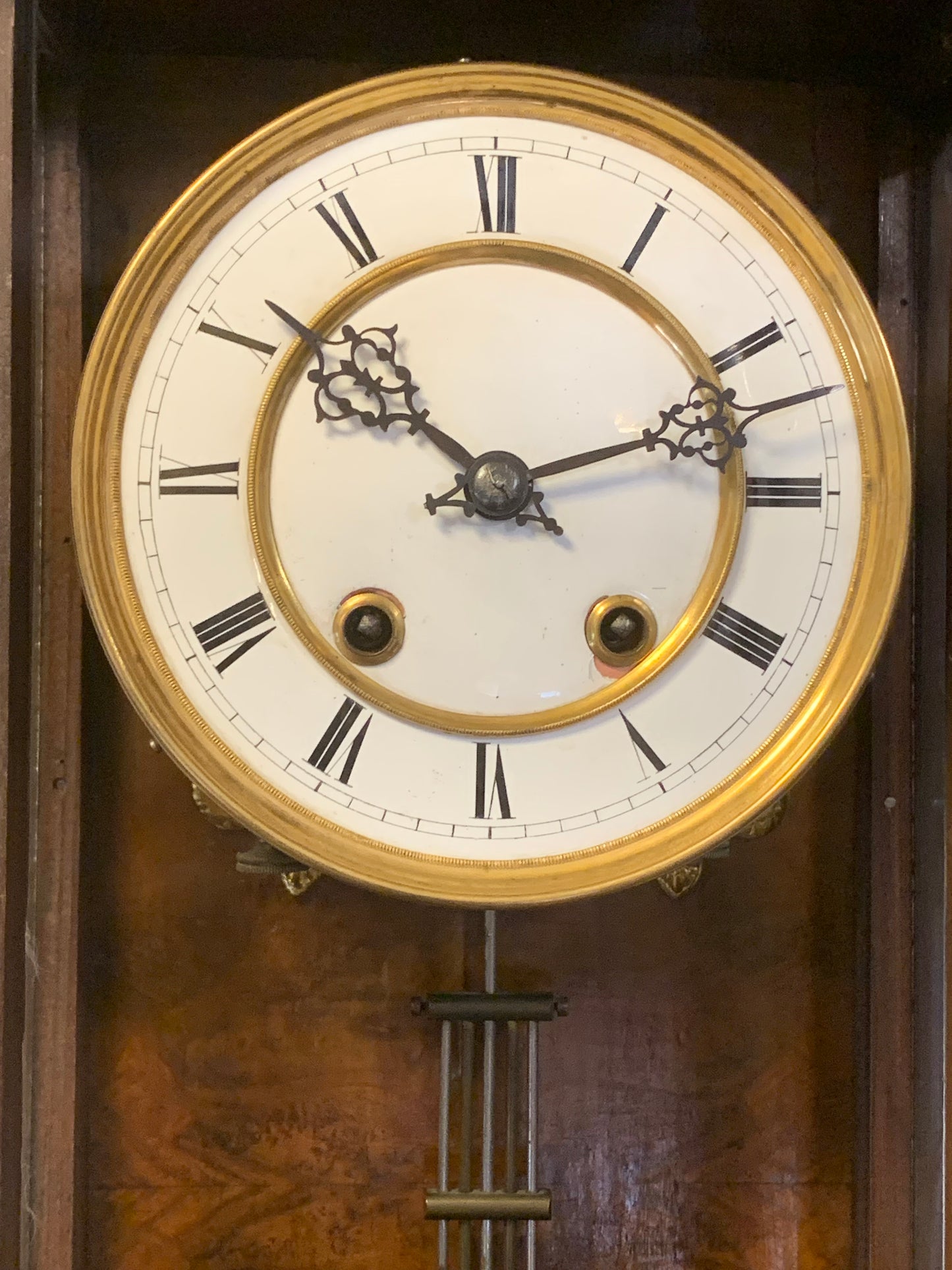 Zegar ścienny, wiktoriański, mechanizm niemiecki