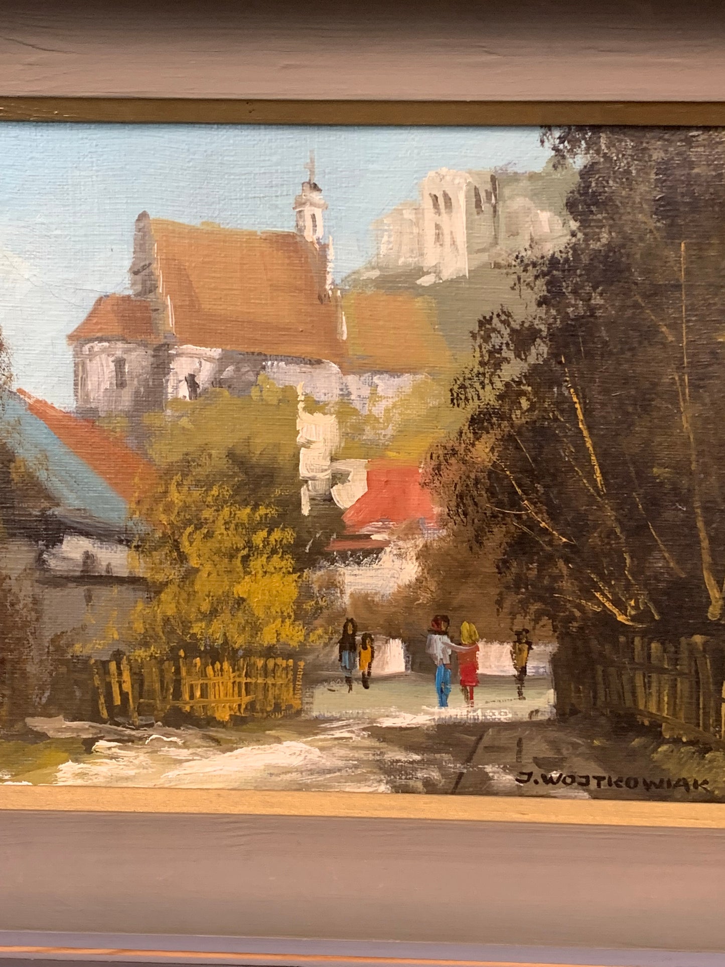 Obraz, pejzaż "Ulica miasta" J. Wojtkowiak