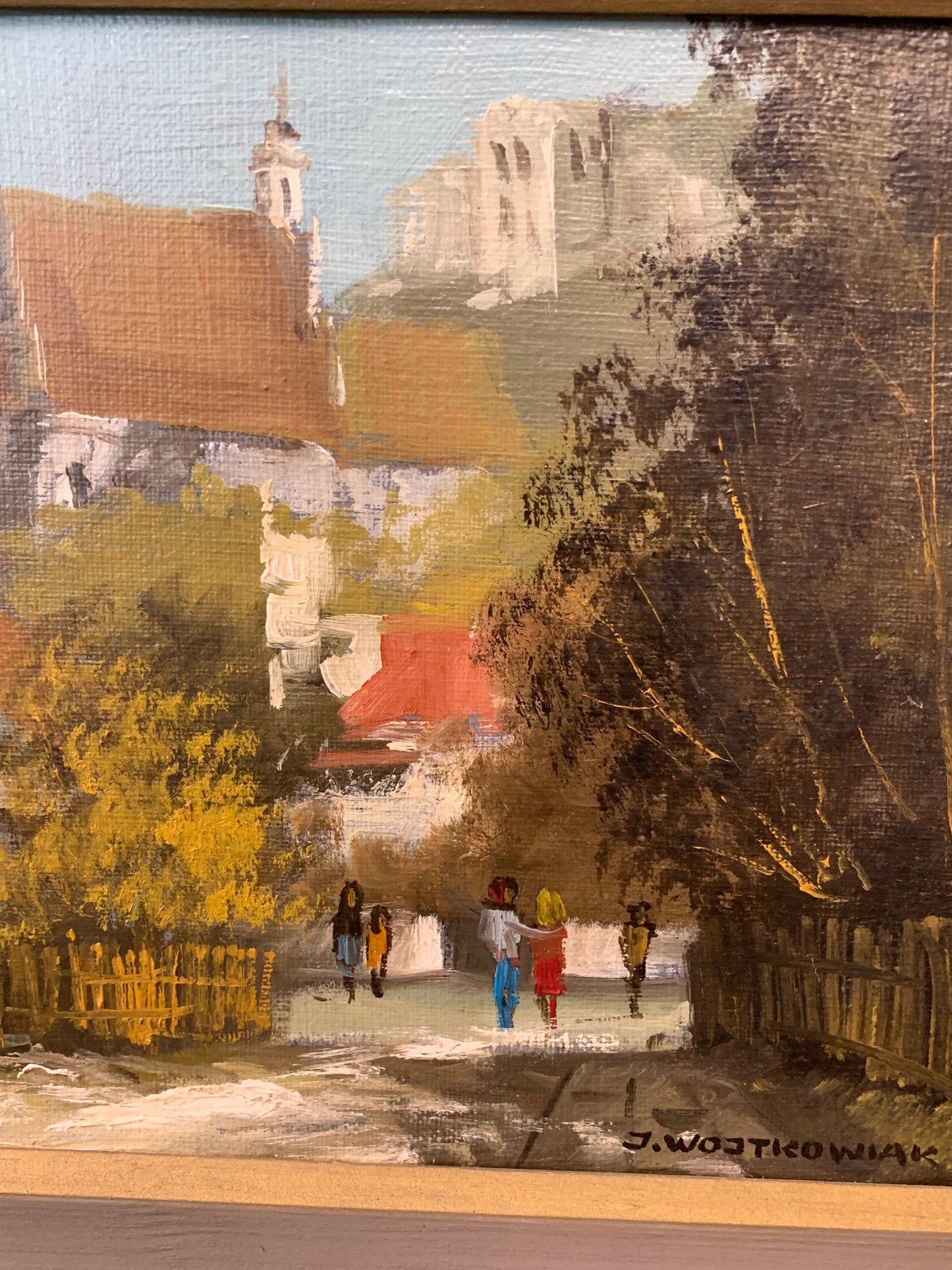 Obraz, pejzaż "Ulica miasta" J. Wojtkowiak