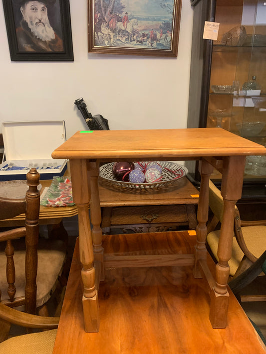 Stolik dębowy, kwietnik, taboret