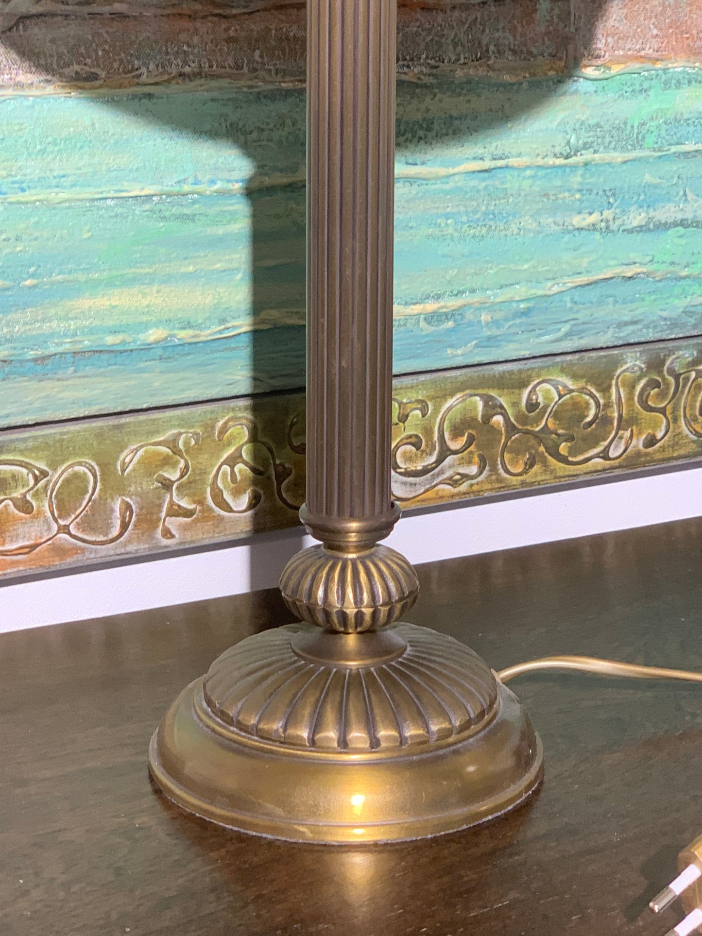Lampa gabinetowa, biurkowa, mosiądz