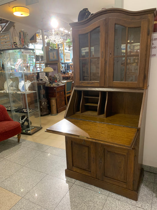 Biurko, sekretarzyk dębowy z nadstawką