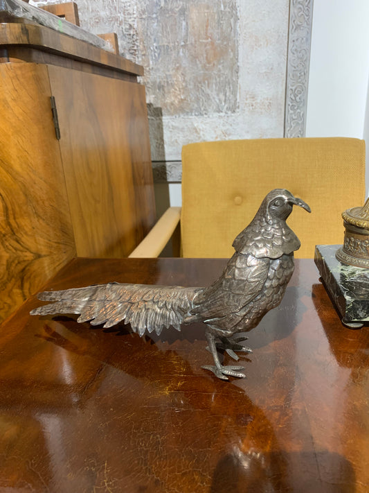 Rzeźba platerowana bażant, długość 32 cm